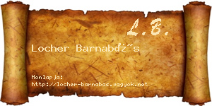 Locher Barnabás névjegykártya